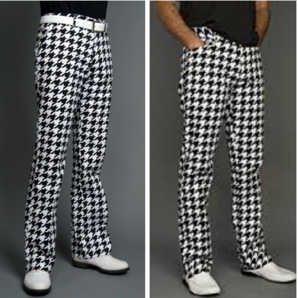 LOUDMOUTH OAKMOUNT HOUNDSTOOTH PANTS SIZE 40 - Picture 1 of 12